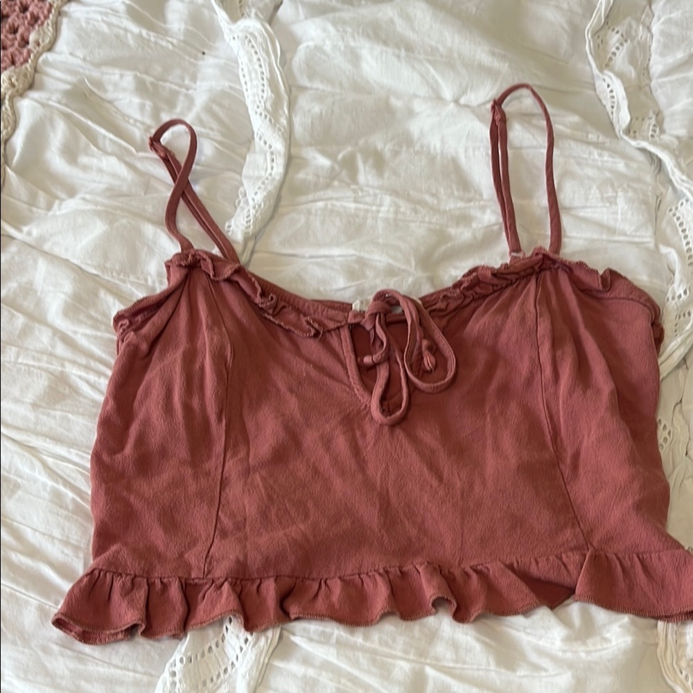 La Hearts Pink Ruffled Camisole Top